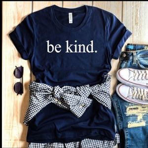 Be Kind T-shirt Navy Blue sizes up to 4X